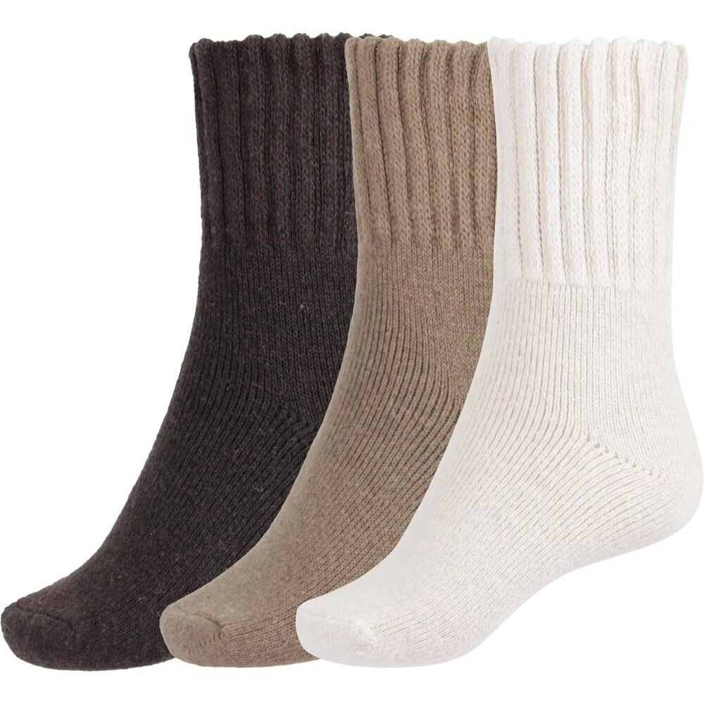 BenSorts Women 3 Packs Dark Brown Beige Winter Thick Warm Polyester Boots Socks